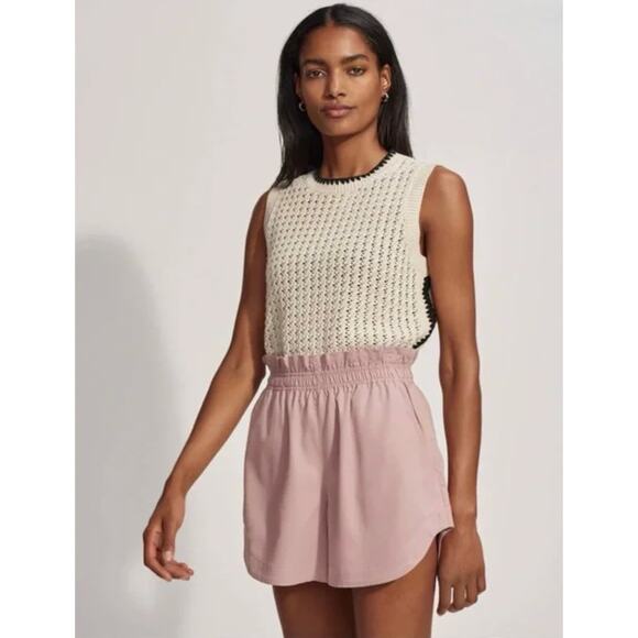 Varley Shorts Womens Medium Mauve Pink Jonas Paperbag EcoCosy Sorona Pull On - Picture 6 of 12